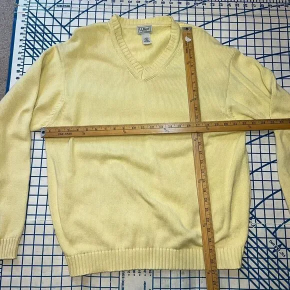 Vtg L.L Bean Sweater Men's Size L-REG Yellow Knitted Pullover Sweater - Picture 11 of 11